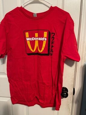 Red Crewneck Tee with Graphic For WcDonalds promotion